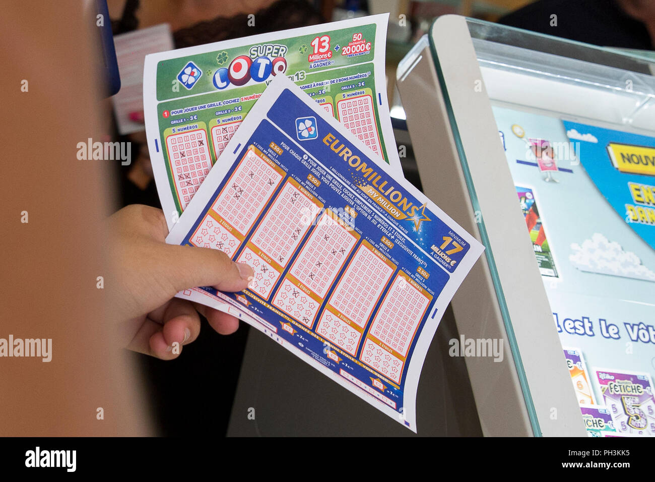 FDJ (French National Lottery operator) Tickets Stockfoto