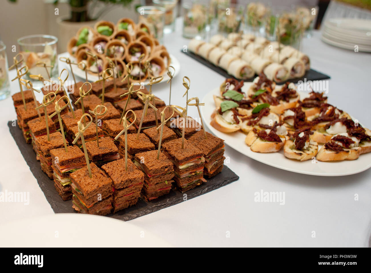 Kaffeepause, Catering einer Konferenz Stockfoto