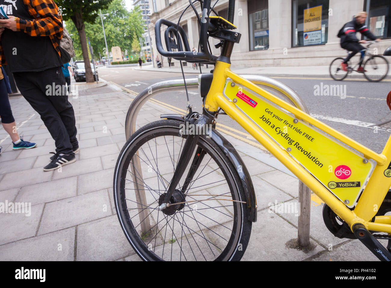 YoBike Fahrrad Regelung, Bristol, Großbritannien Stockfoto