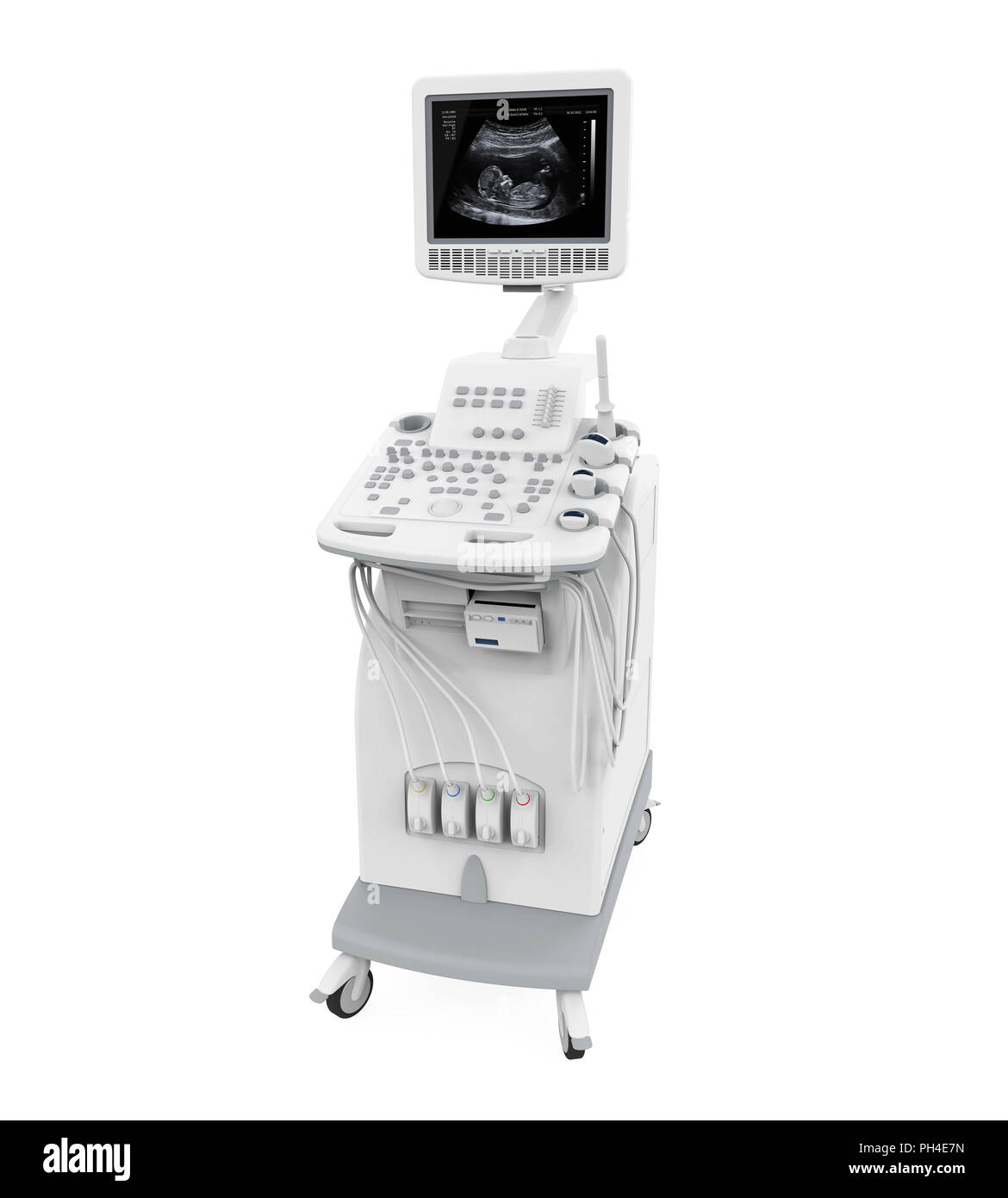 Medizinischen Ultraschall Diagnose Maschine isoliert Stockfoto