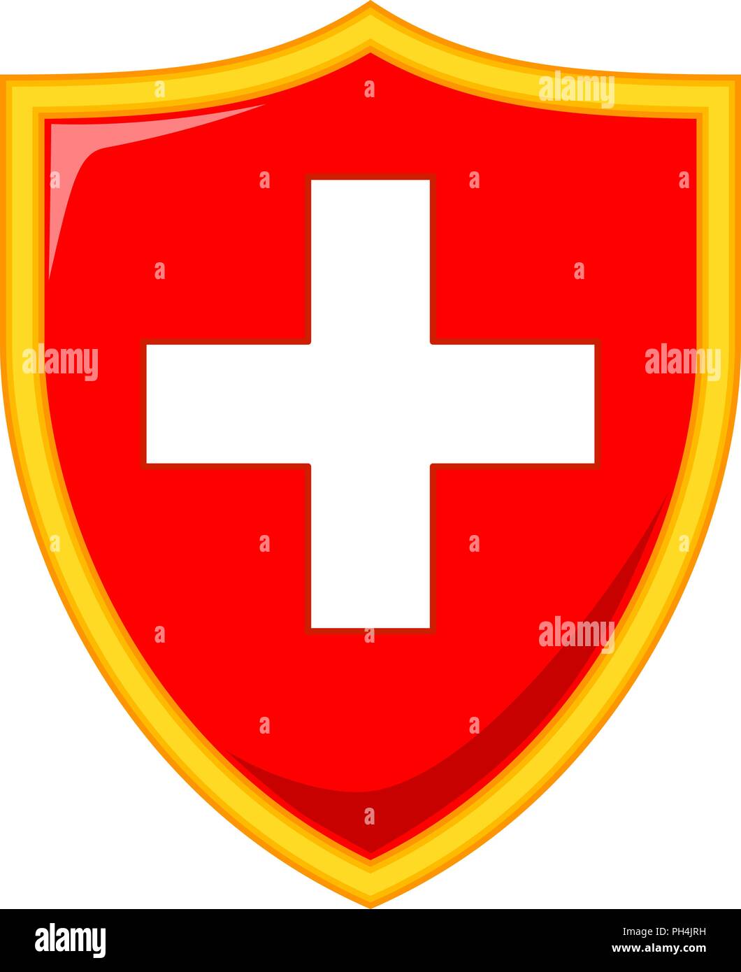 Bunte cartoon Schild mit medizinischen Kreuz Stock Vektor