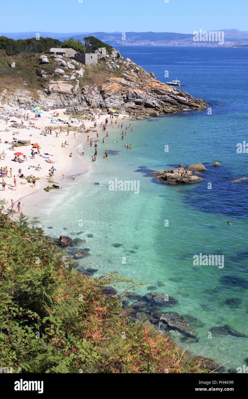 Nosa Señora Strand in Cies Inseln. Galizien, Spanien Stockfoto