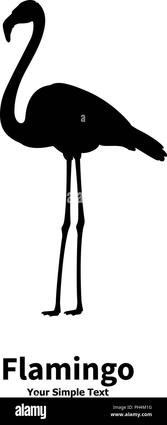 Vector Illustration einer Silhouette einer Flamingo Stock Vektor