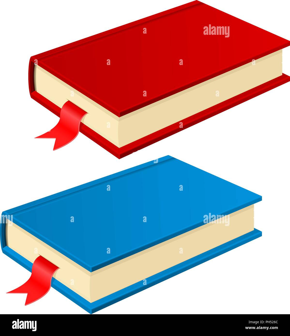 Buchen Sie mit einem Lesezeichen versehen werden. Rot und Blau Stock Vektor