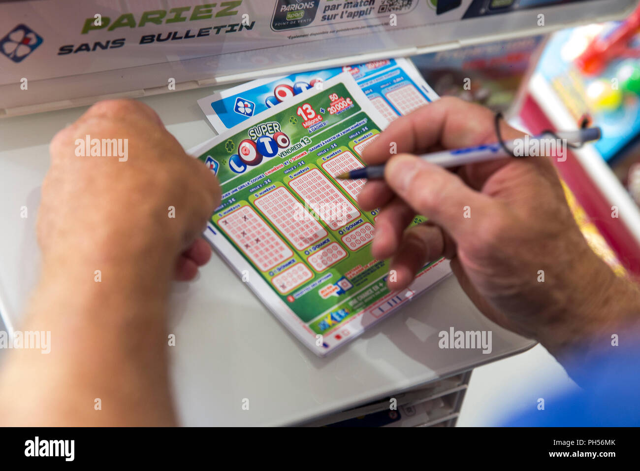 FDJ (French National Lottery operator) Tickets Stockfoto
