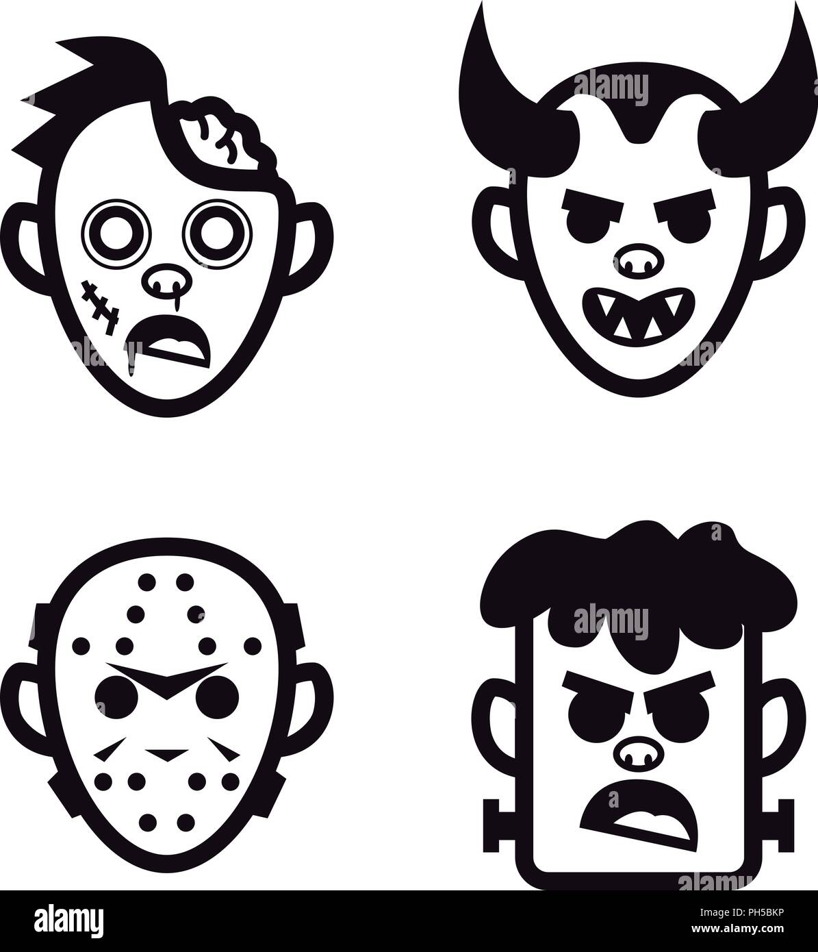 Yankee Gesichter 02. Stock Vektor