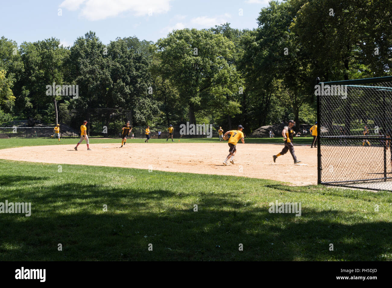 Die Broadway Show Liga, Hamilton vs Schöne, Central Park, New York City, USA Stockfoto