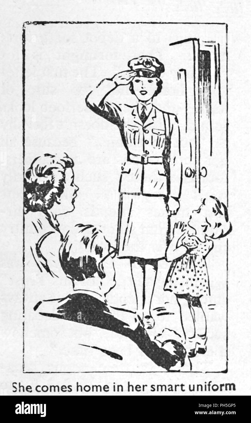 Er kommt nach Hause in Ihr smart Einheitliche', 1940. Artist: Unbekannt. Stockfoto