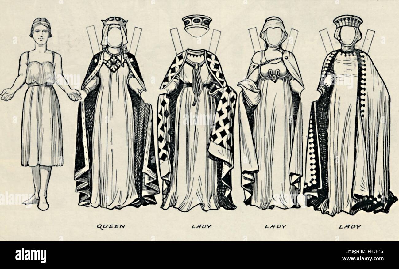 "Die Galerie der Britischen Kostüm: Wie die Englische gekleidet in King John's Zeit', c 1934. Artist: Unbekannt. Stockfoto