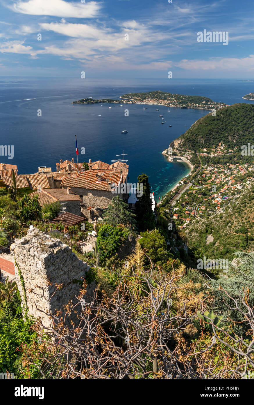 Der exotische Garten" in dem mittelalterlichen Ort Eze in der Cote d'Azure Stockfoto