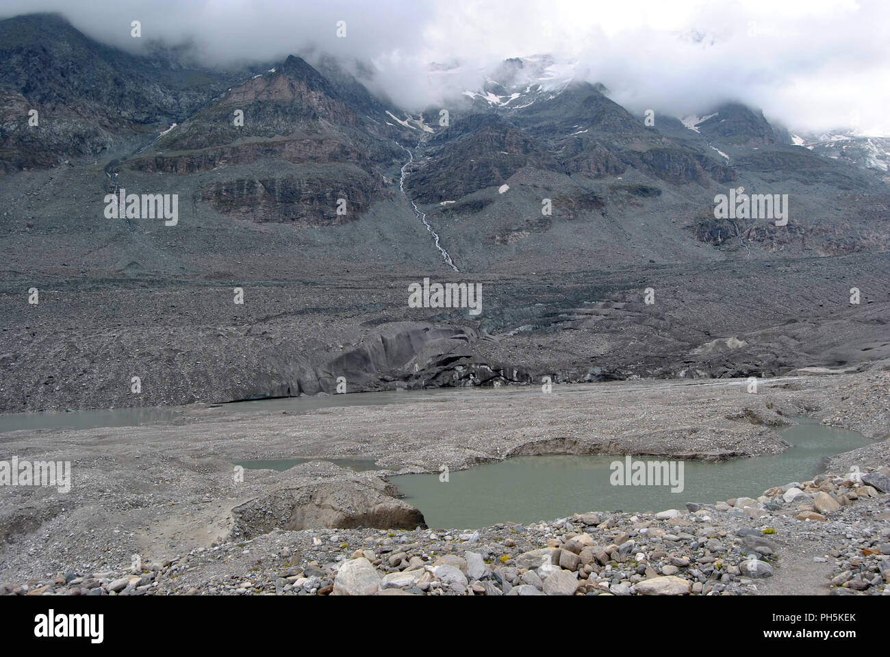 Österreich, Pasterze Glacier im Groben Glockcner Bereich Stockfoto