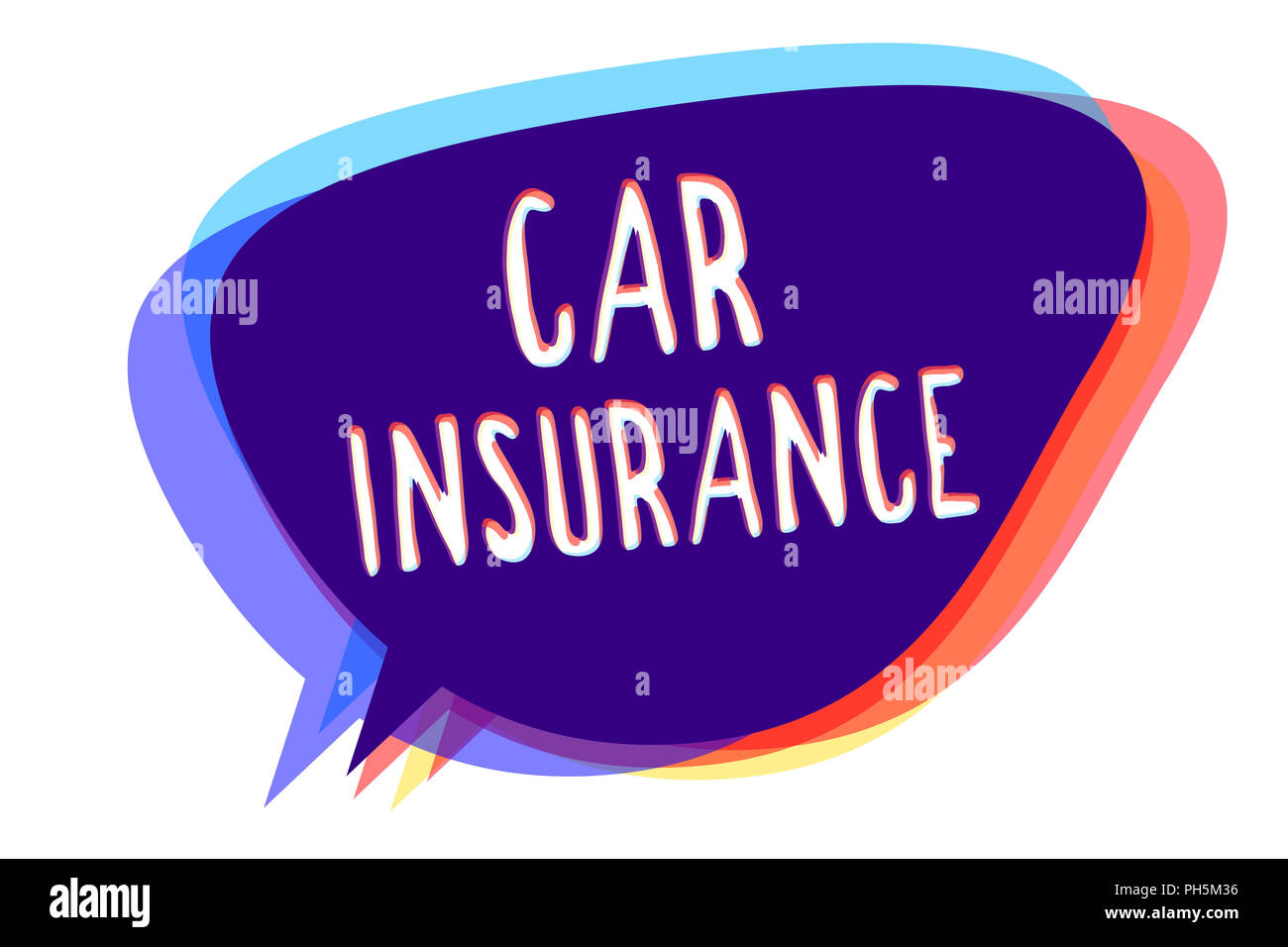 Konzeptionelle Hand schreiben, Auto Versicherung. Business Foto text Unfälle Abdeckung umfassende Politik Kfz Garantie Sprechblase Idee m Stockfoto