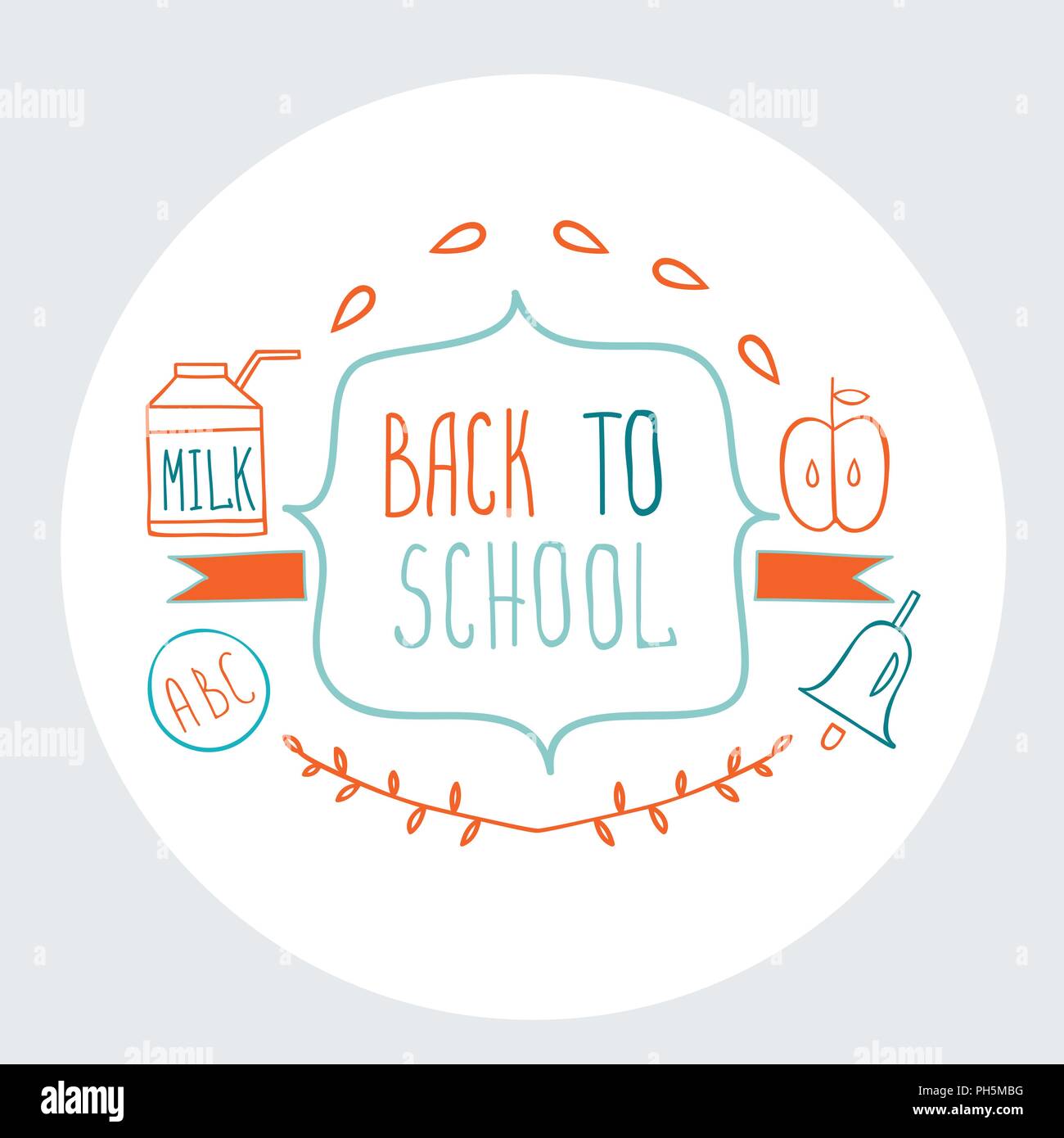 Zurück zu Schule Hintergrund Cute Skizze Stil Stock Vektor