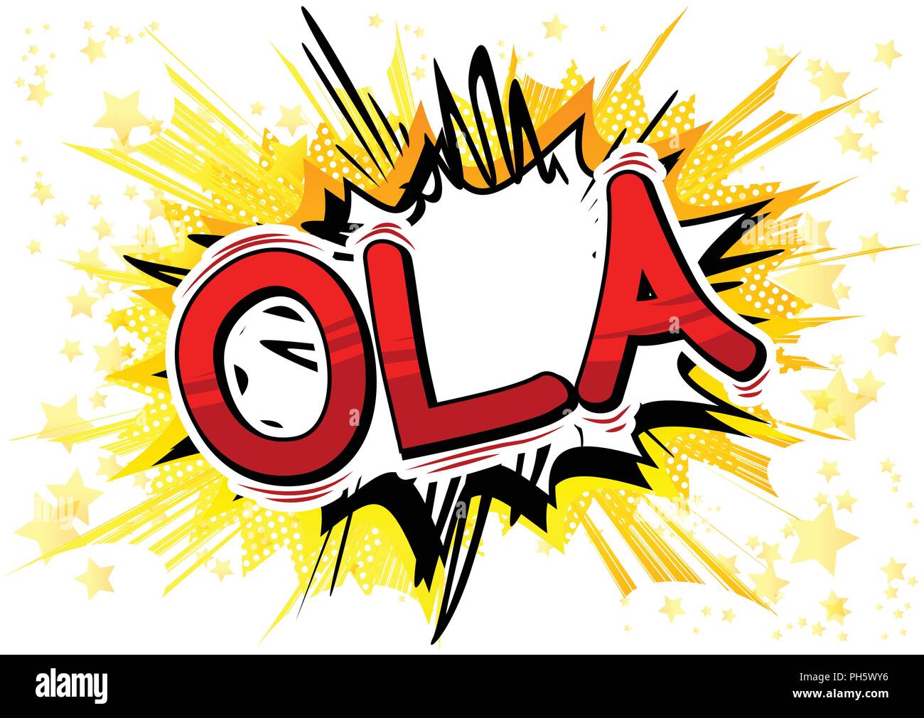 Ola (Hallo auf Portugiesisch) - Vektor illustrierte Comic Stil Ausdruck. Stock Vektor