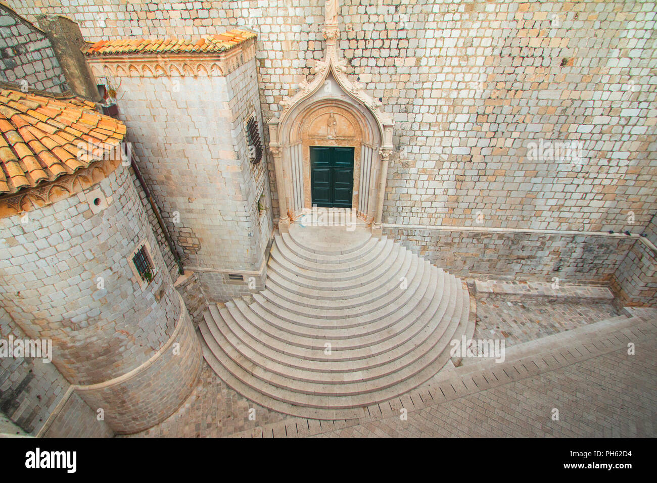 Treppen von Dominikanische Kloster in der Altstadt von Dubrovnik in Kroatien Stockfoto
