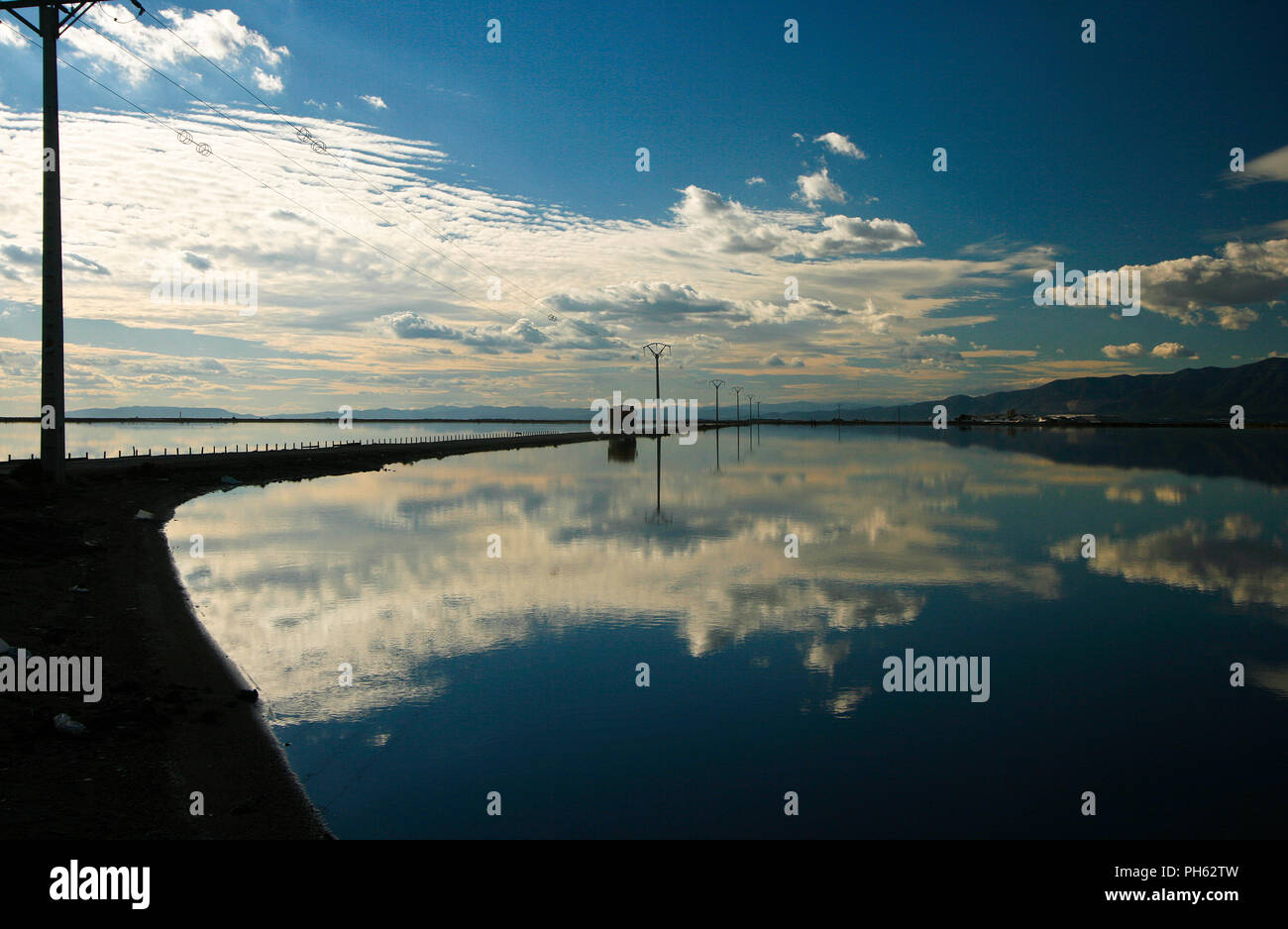 Delta del Ebro. Natürlich. Park. Tarragona. Katalonien, Spanien, Stockfoto