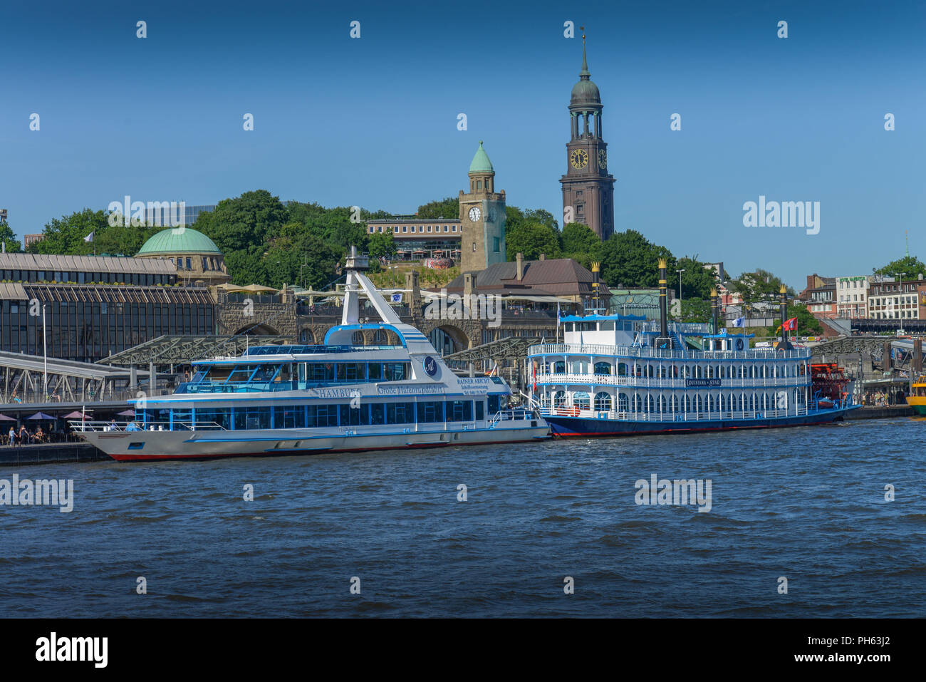 Landungsbrücken, St. Pauli, Hamburg, Deutschland Stockfoto