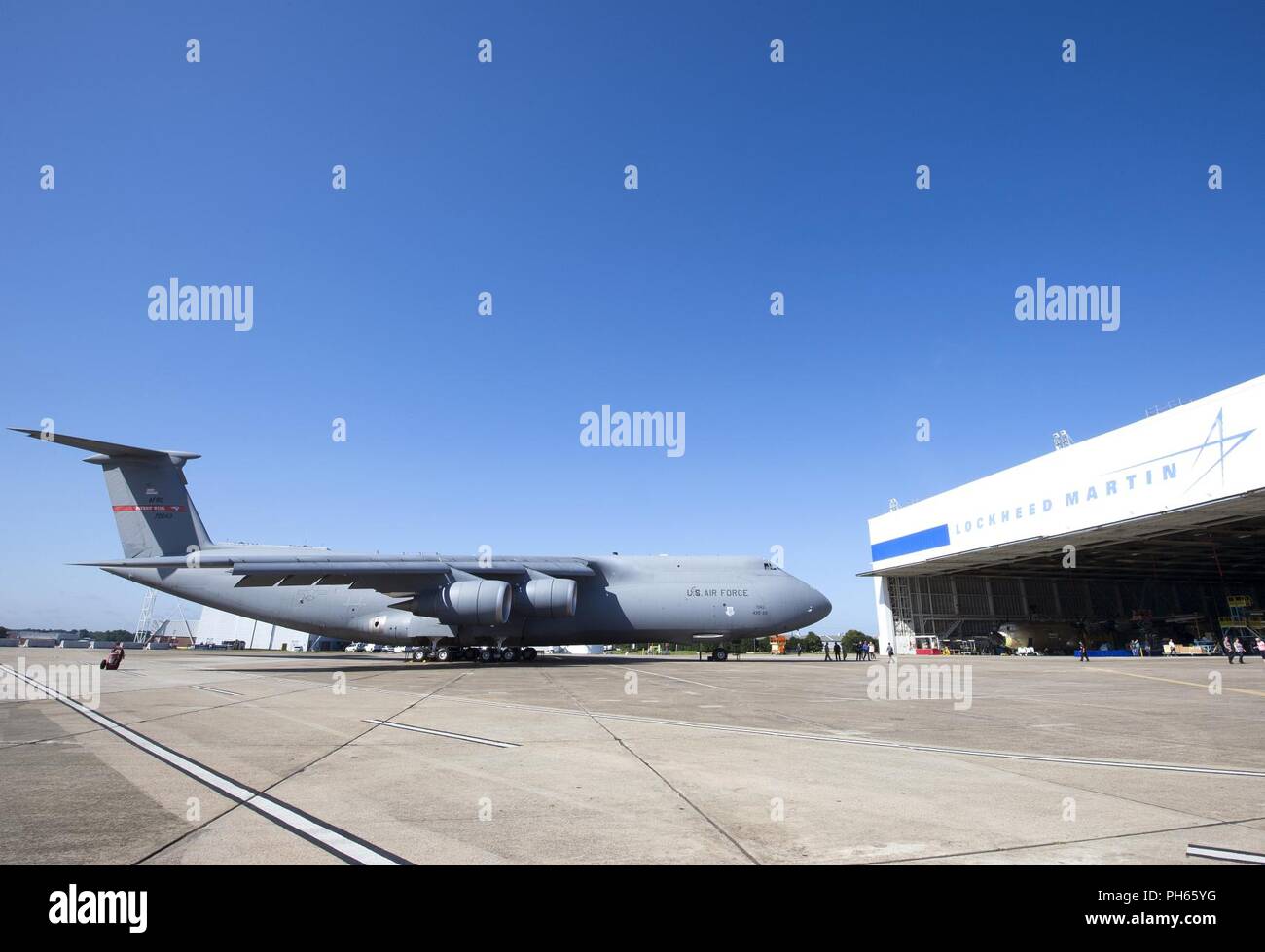 Die letzte US Air Force C 5 M Super Galaxy für betriebliche Lockheed Martin hat die letzte C 5M Galaxy an die USAF