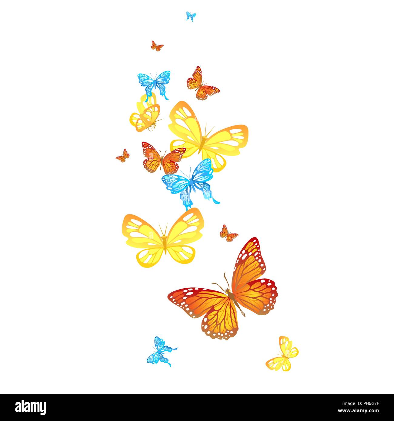 Schmetterlinge natur Zeichen Stock Vektor