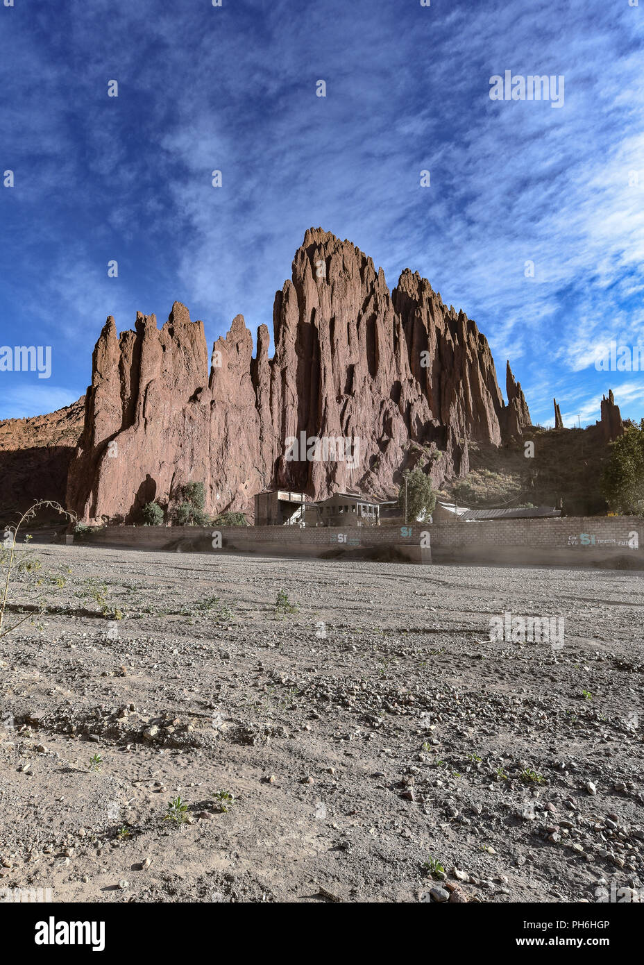 Dramatische Felsformationen in der Quebrada Palala, in der Nähe von Tupiza im südlichen Bolivien Stockfoto