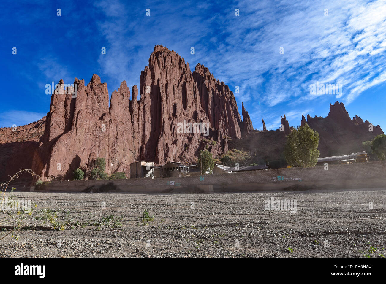 Dramatische Felsformationen in der Quebrada Palala, in der Nähe von Tupiza im südlichen Bolivien Stockfoto