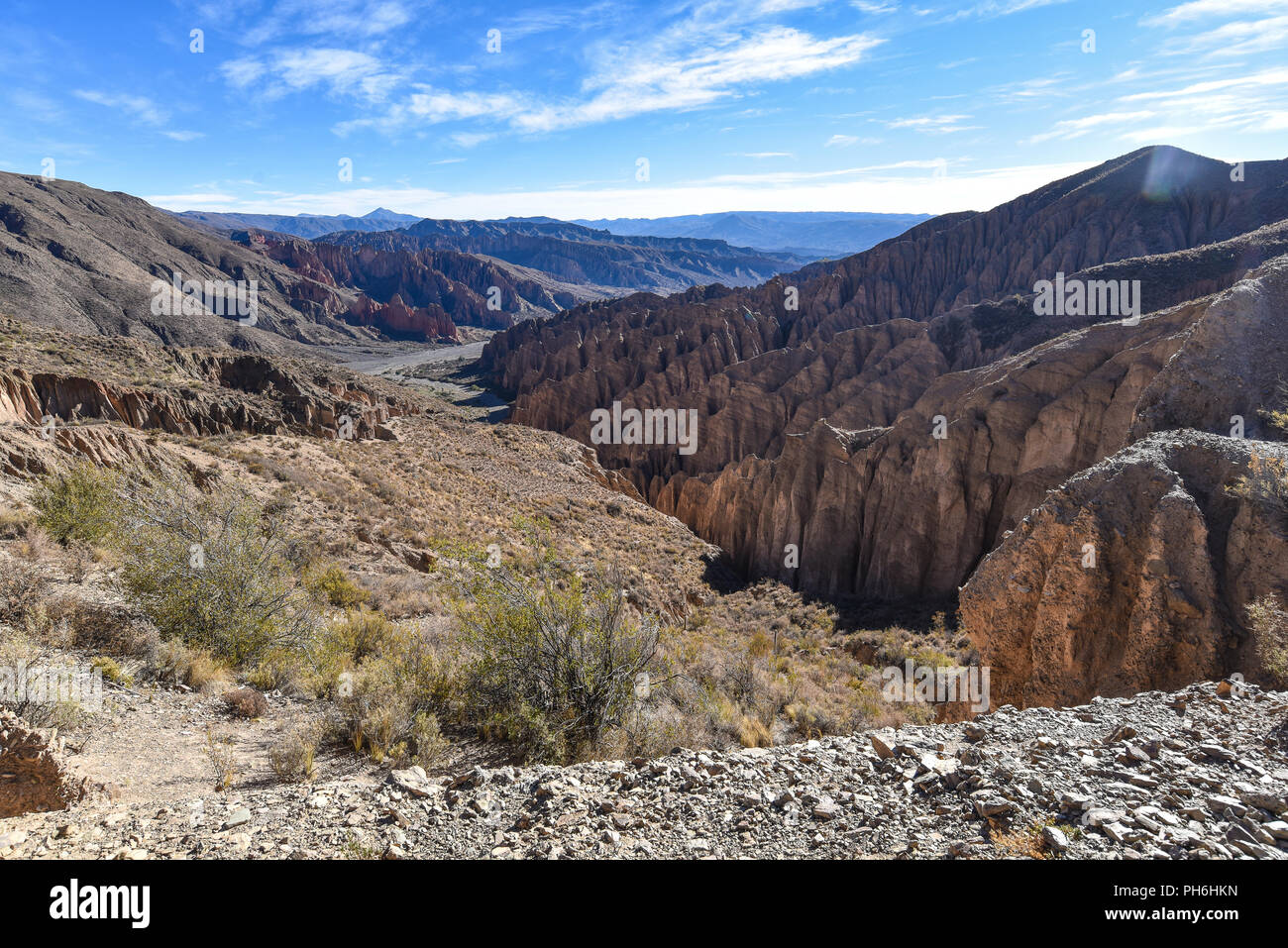 Felsformationen auf der El Sillar, Quebrada de Palala Tal in der Nähe von Tupiza, Bolivien, Südamerika Stockfoto