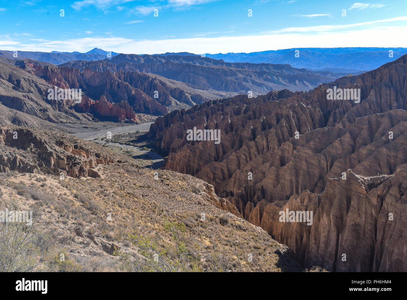 Felsformationen auf der El Sillar, Quebrada de Palala Tal in der Nähe von Tupiza, Bolivien, Südamerika Stockfoto