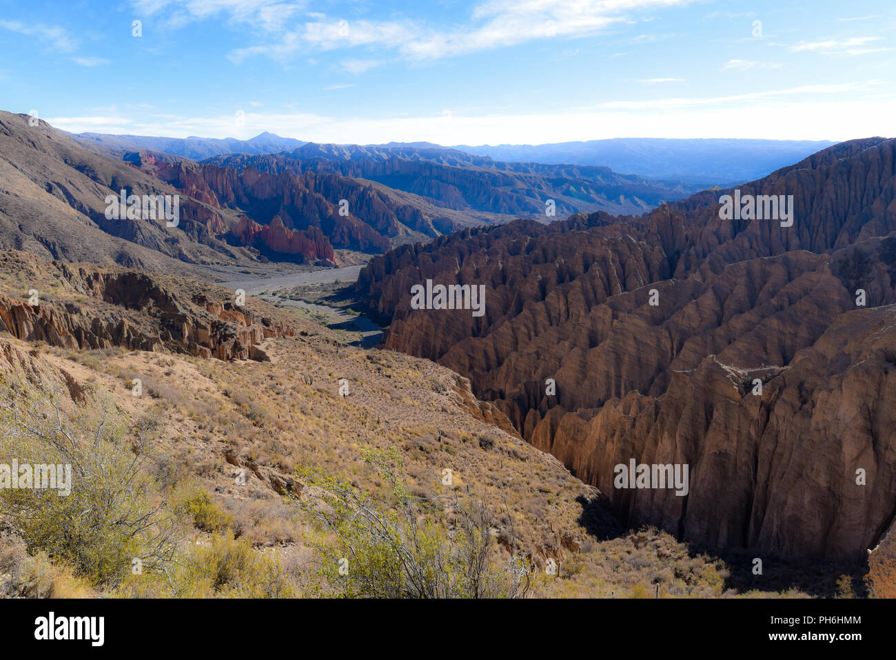 Felsformationen auf der El Sillar, Quebrada de Palala Tal in der Nähe von Tupiza, Bolivien, Südamerika Stockfoto