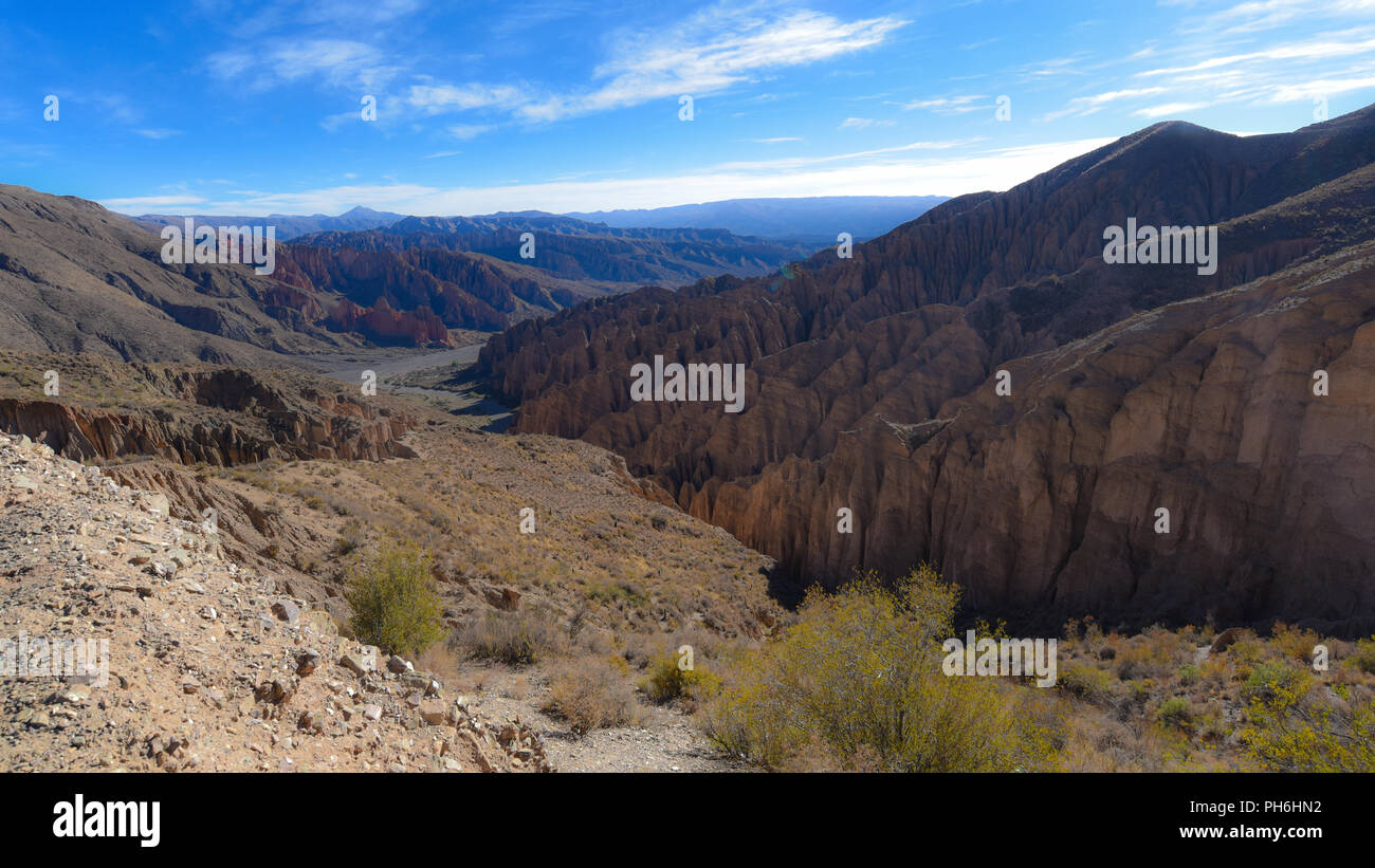 Felsformationen auf der El Sillar, Quebrada de Palala Tal in der Nähe von Tupiza, Bolivien, Südamerika Stockfoto