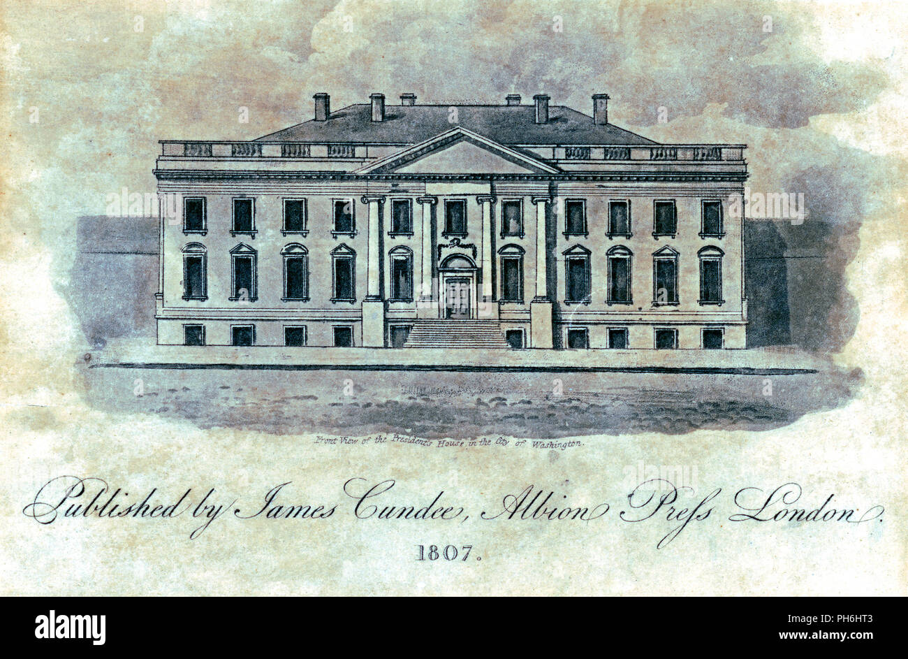 Vorderansicht des President's Haus Ca. 1807 Stockfoto