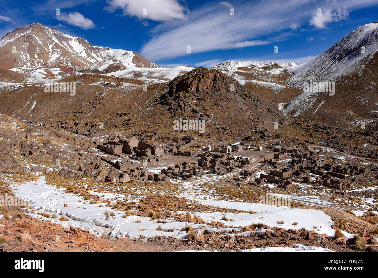 Pueblo Fantasma, eine verlassene Minenstadt in der Nähe von San Antonio de Lipez in der Provinz Sud Lipez, Potosi, Bolivien Stockfoto