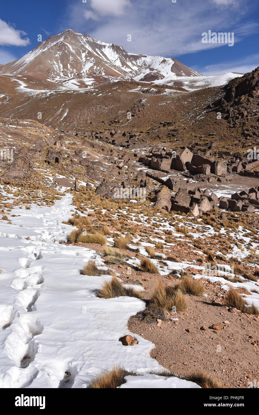Pueblo Fantasma, eine verlassene Minenstadt in der Nähe von San Antonio de Lipez in der Provinz Sud Lipez, Potosi, Bolivien Stockfoto