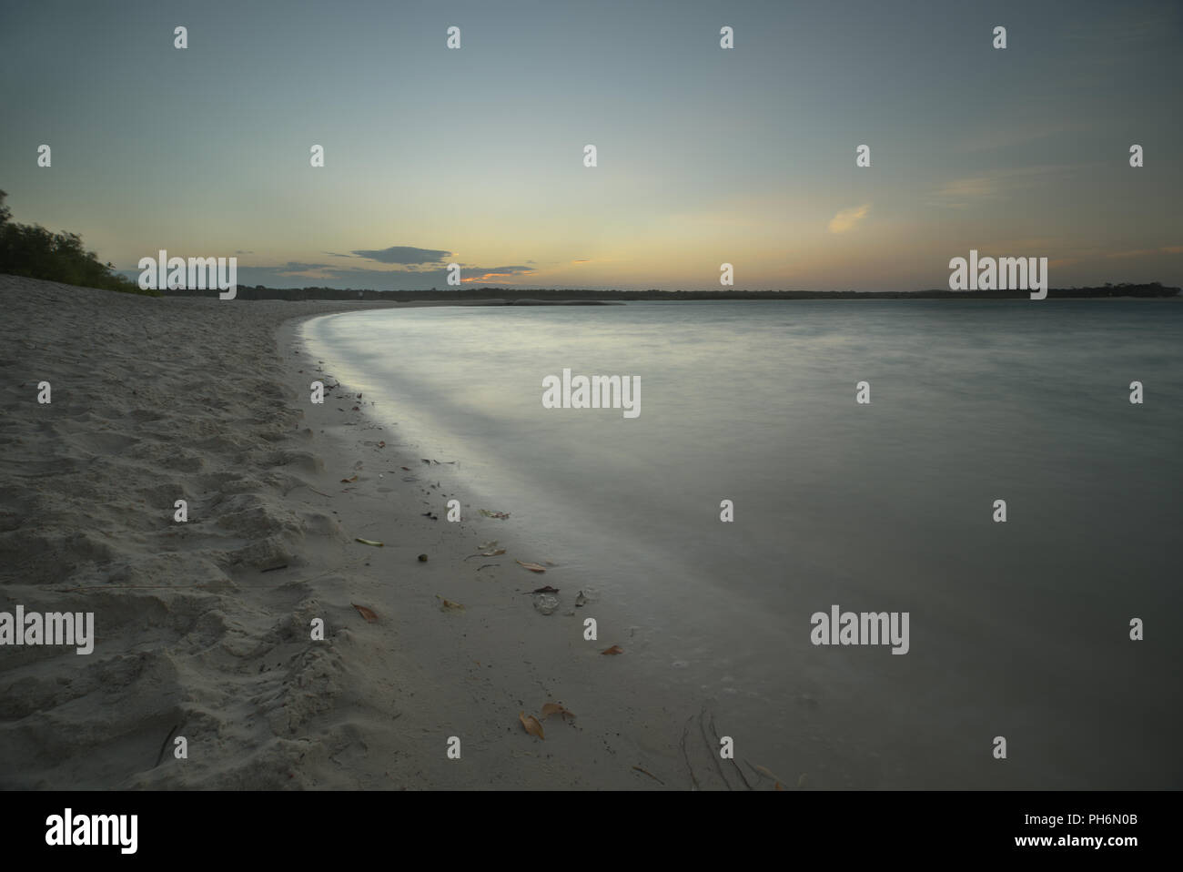 Sonnenuntergang in Noosa Spit Stockfoto