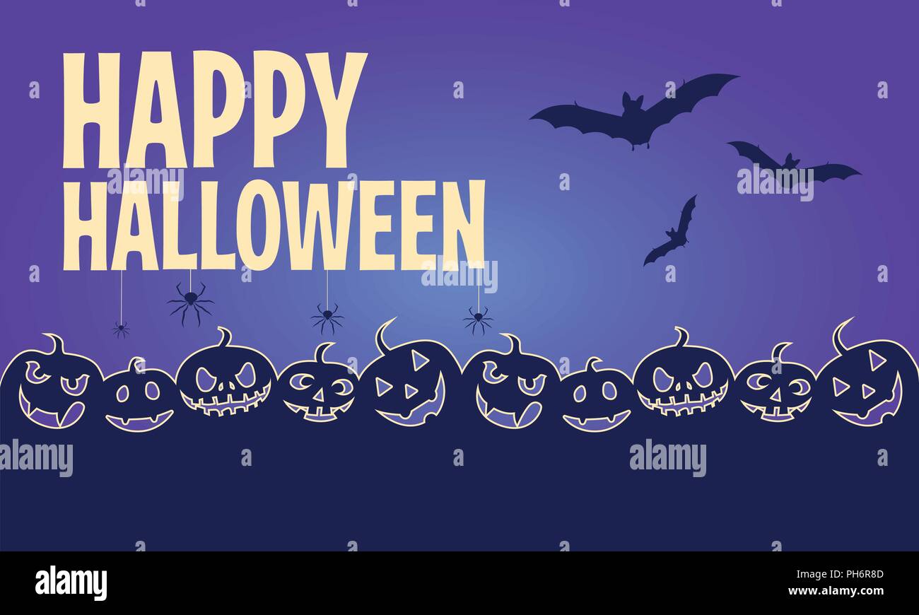 Happy Halloween Banner flach gestalteten Hintergrund Vector Illustration Stock Vektor