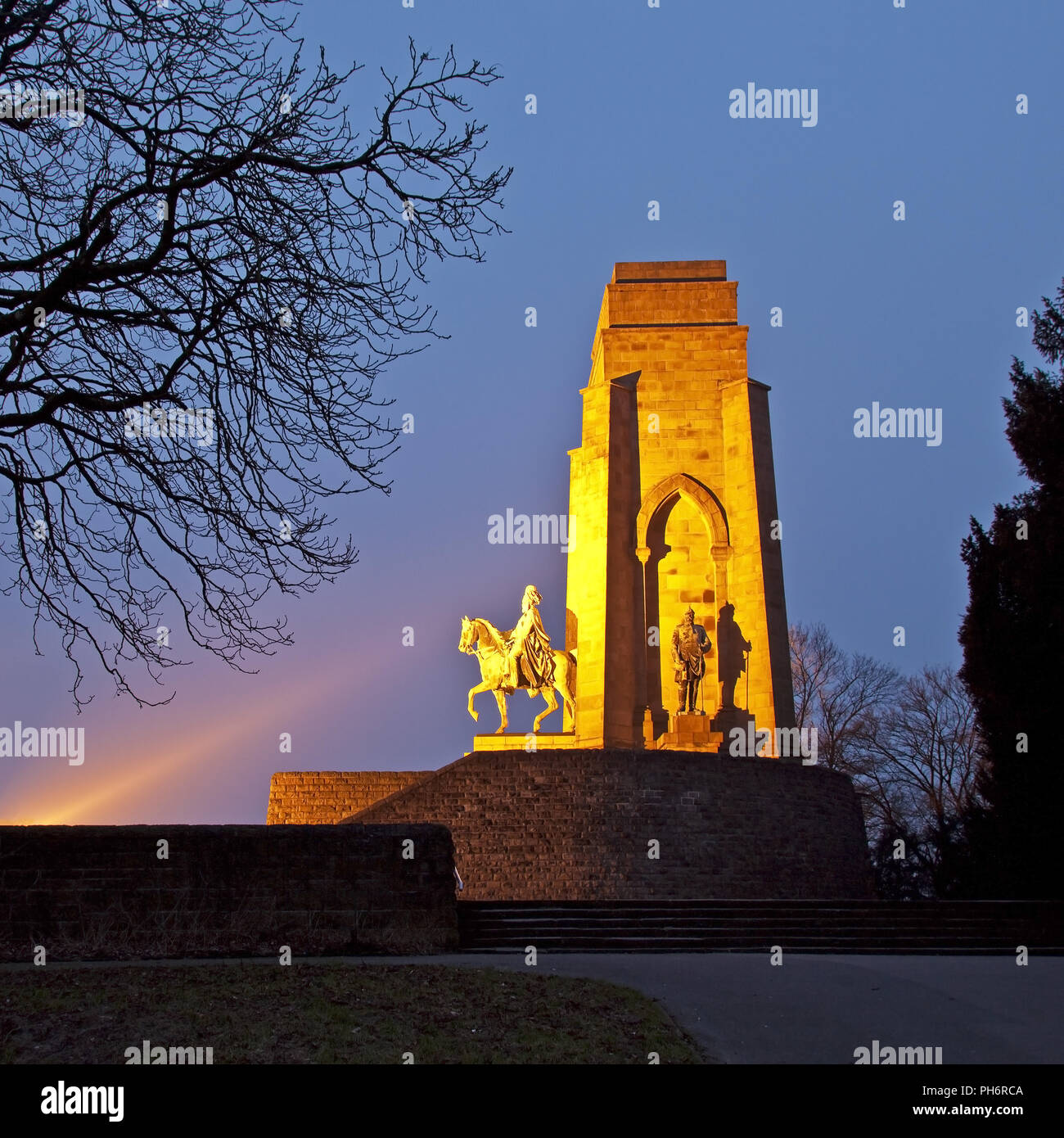 Kaiser Wilhelm Denkmal in Dortmund-Hohensyburg Stockfoto