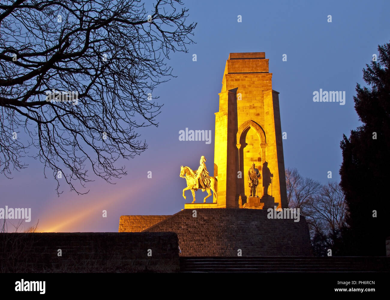 Kaiser Wilhelm Denkmal in Dortmund-Hohensyburg Stockfoto