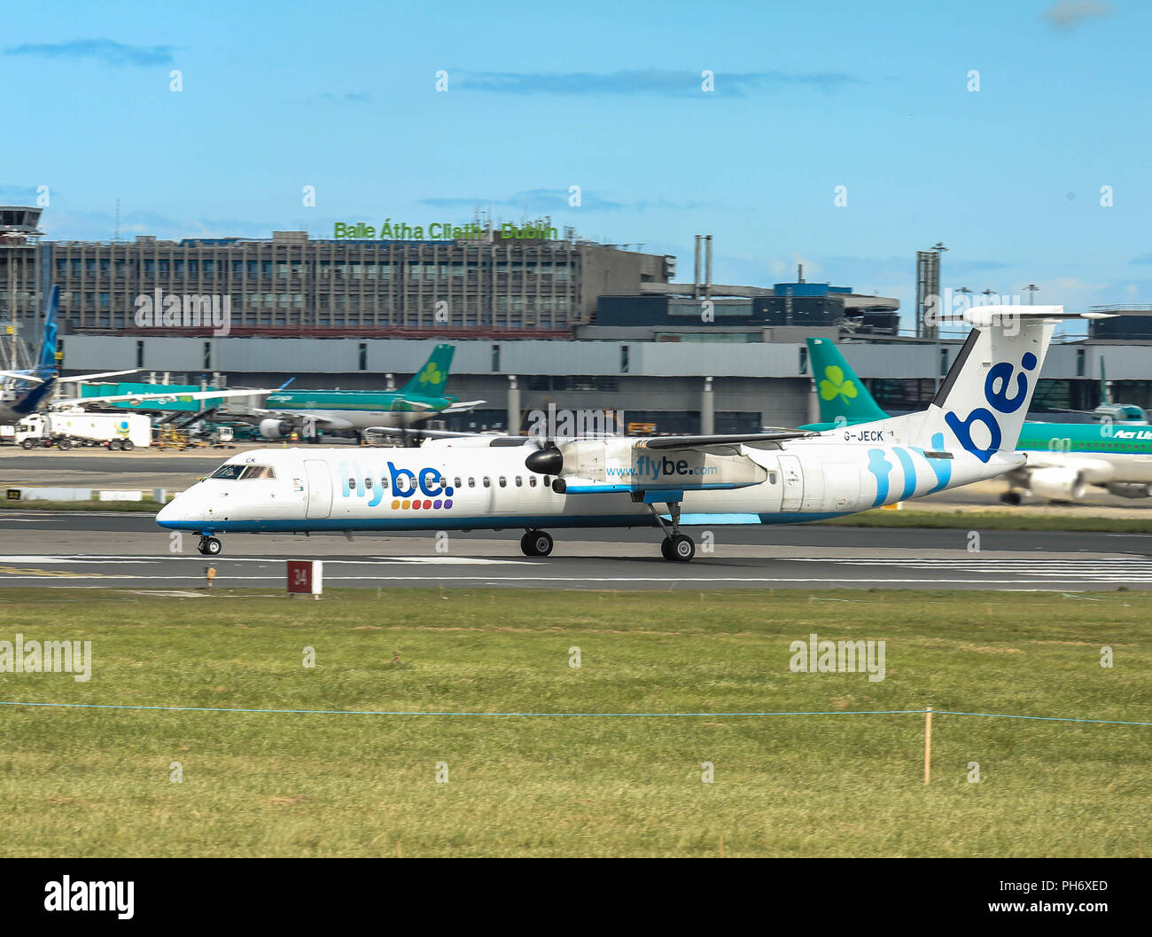Flughafen Dublin Landungen und Starts. Stockfoto