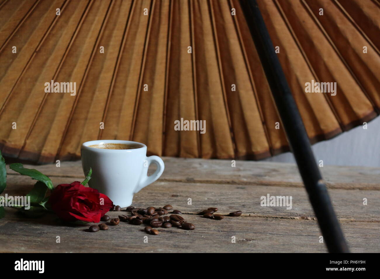 Kaffeebohne Mischungen durch Stimmung evoziert Styling erfasst Stockfoto