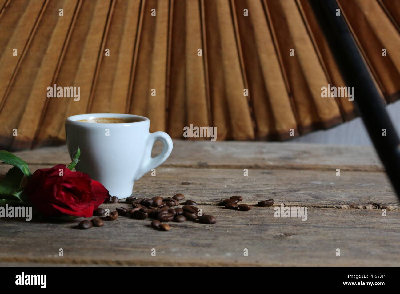 Kaffeebohne Mischungen durch Stimmung evoziert Styling erfasst Stockfoto