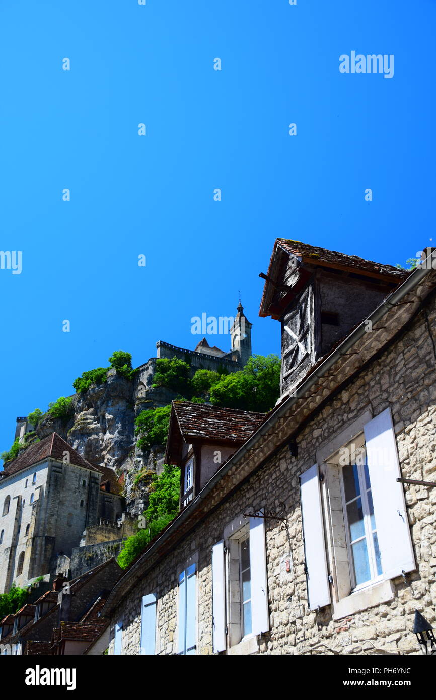 Die mittelalterliche Wallfahrt Dorf Rocamadour in der Abteilung für Frankreich Stockfoto