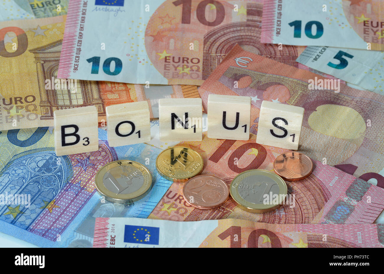 Symbolfoto Wirtschaftsbegriff Bonus Stockfoto