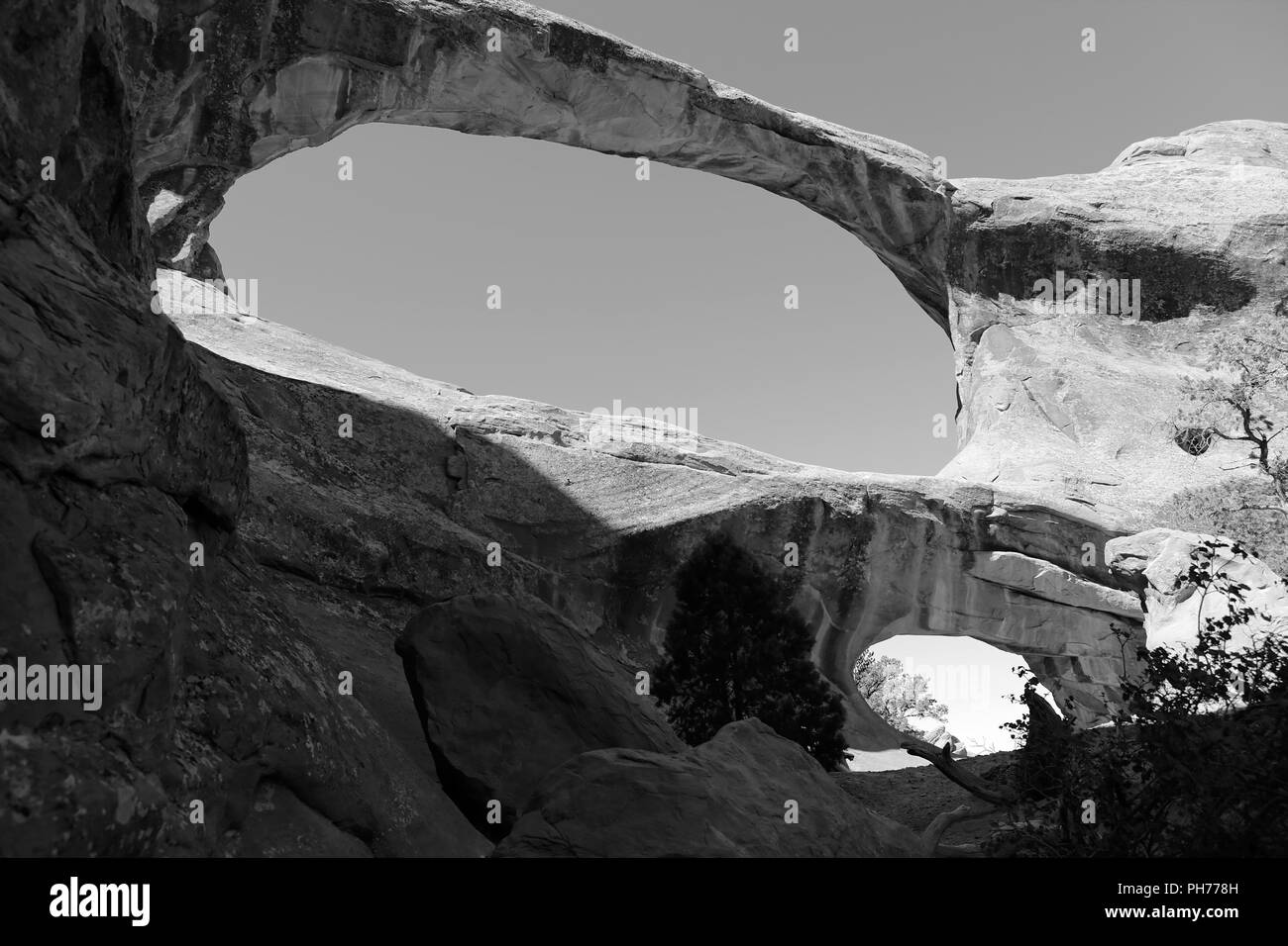 Double O Arch im Arches National Park USA Utah Stockfoto