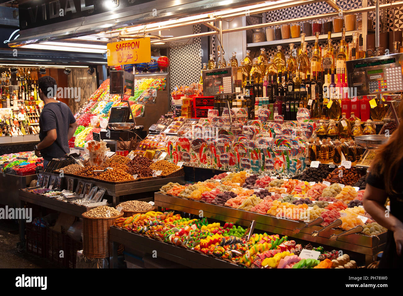 Abschaltdruck in St. Josep Markt La Boqueria auf der Rambla in Barcelona, Spanien Stockfoto Abschaltdruck in St. Josep Markt La Boqueria auf der Rambla in Barcelona, Spanien Stockfoto