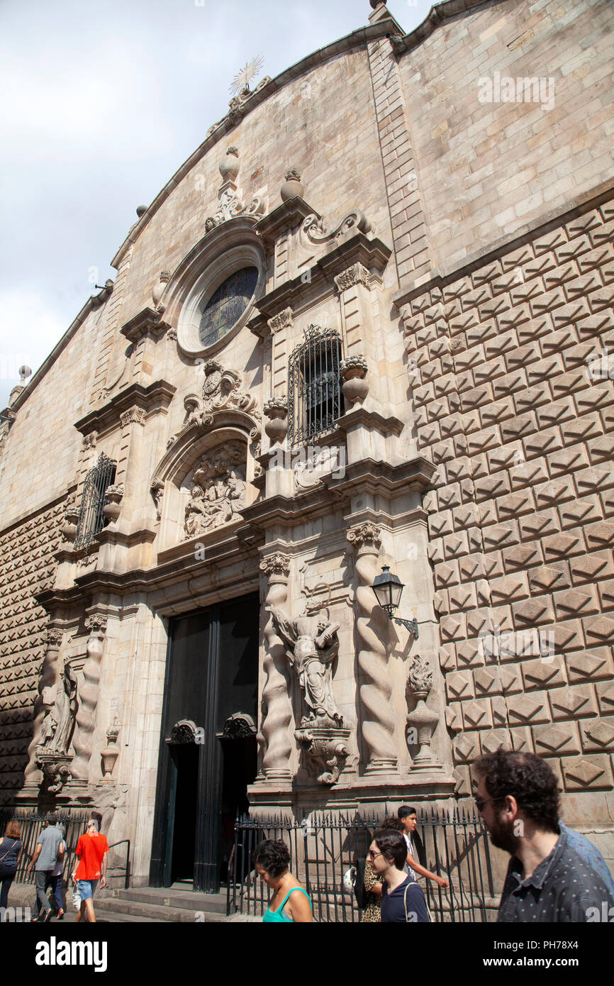 Iglesia de Betlem auf die Carrer Del Carme in Barcelona, Spanien Stockfoto