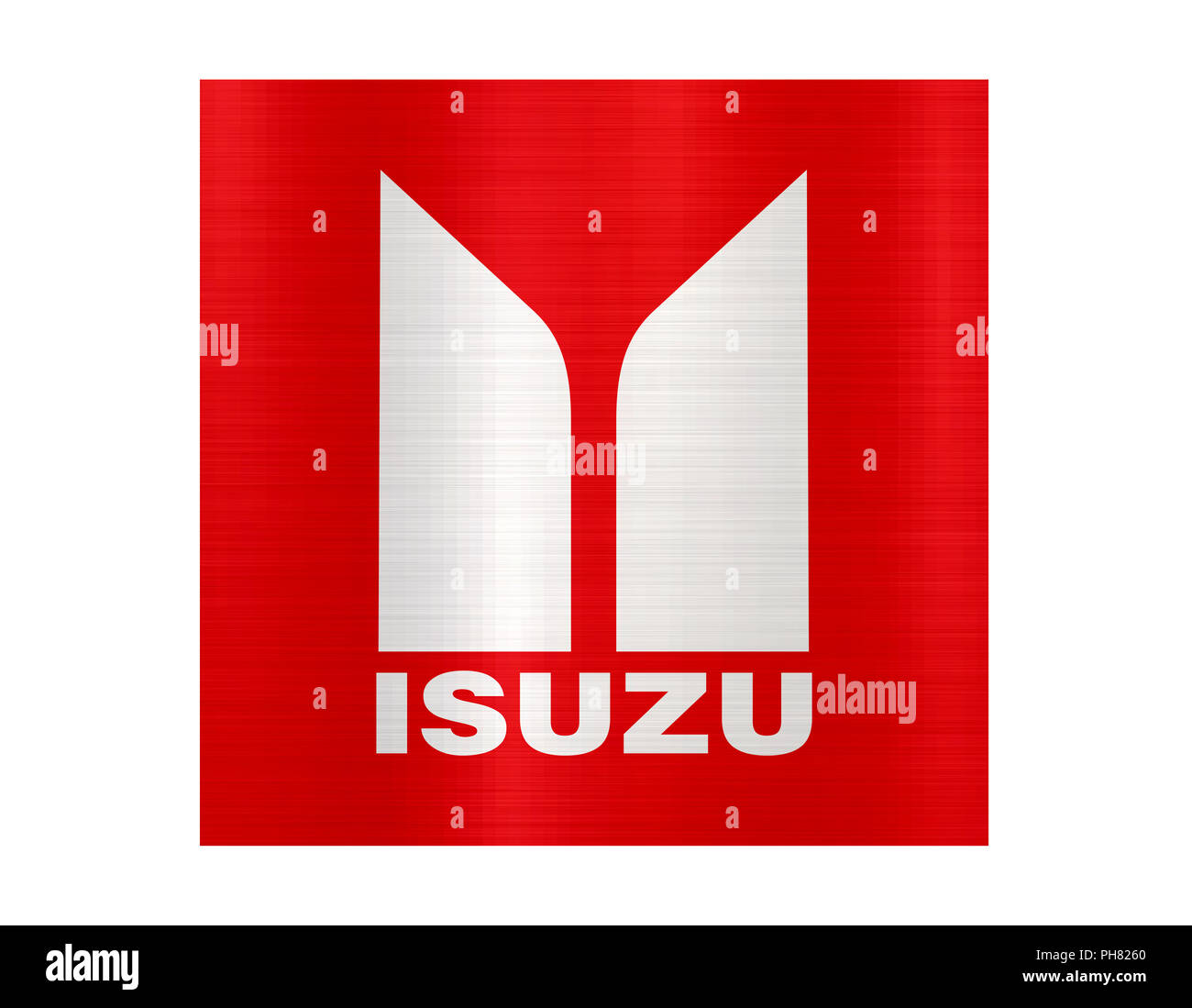 Isuzu Firma KFZ-Motoren Fahrzeuge logo Illustration metallic Stockfoto