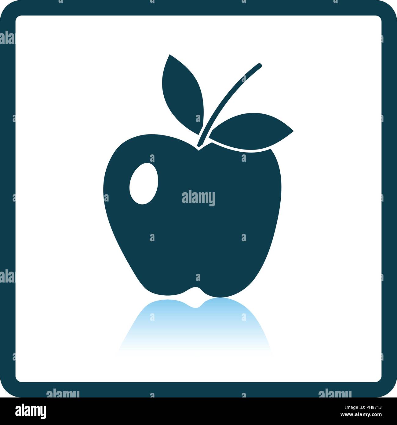 Symbol von Apple. Schatten-Reflexion-Design. Vektor-Illustration. Stock Vektor