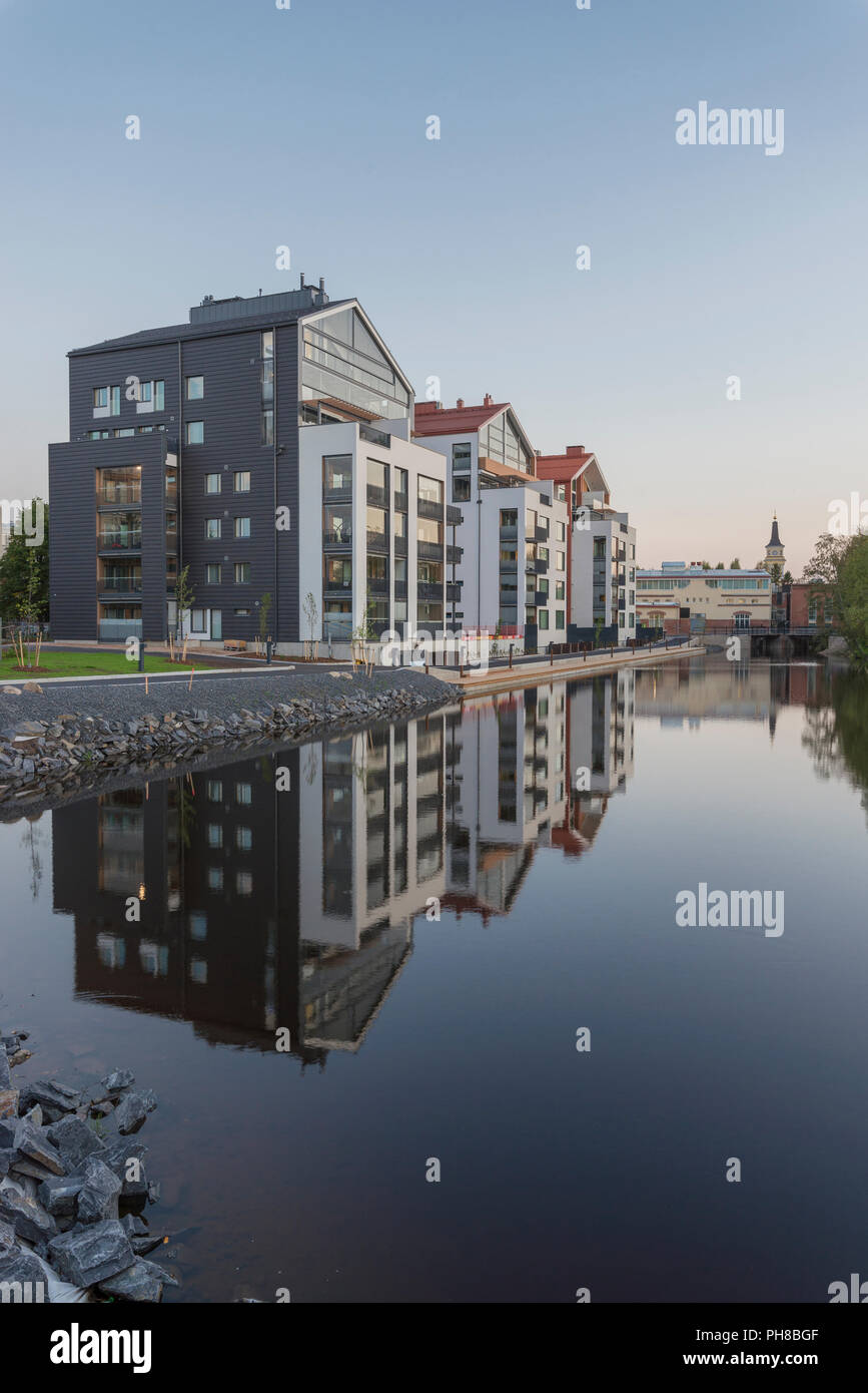 Wohngebäude in Oulu, Finnland Stockfoto