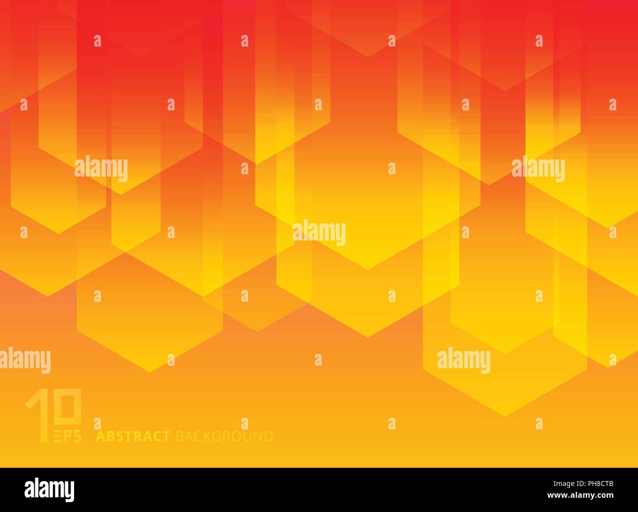 Abstrakte gelbe und rote Dreiecke einfache geometrische Formen mit trendigen Farbverläufen Zusammensetzung Hintergrund. Vector Illustration Stock Vektor