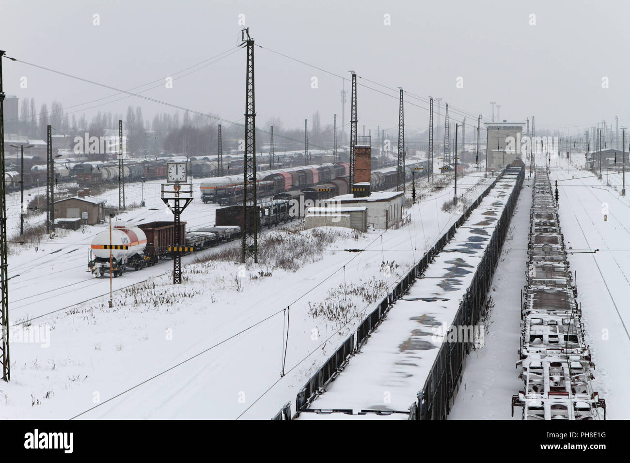 Freight Station in Leipzig - engelsdorf. Stockfoto