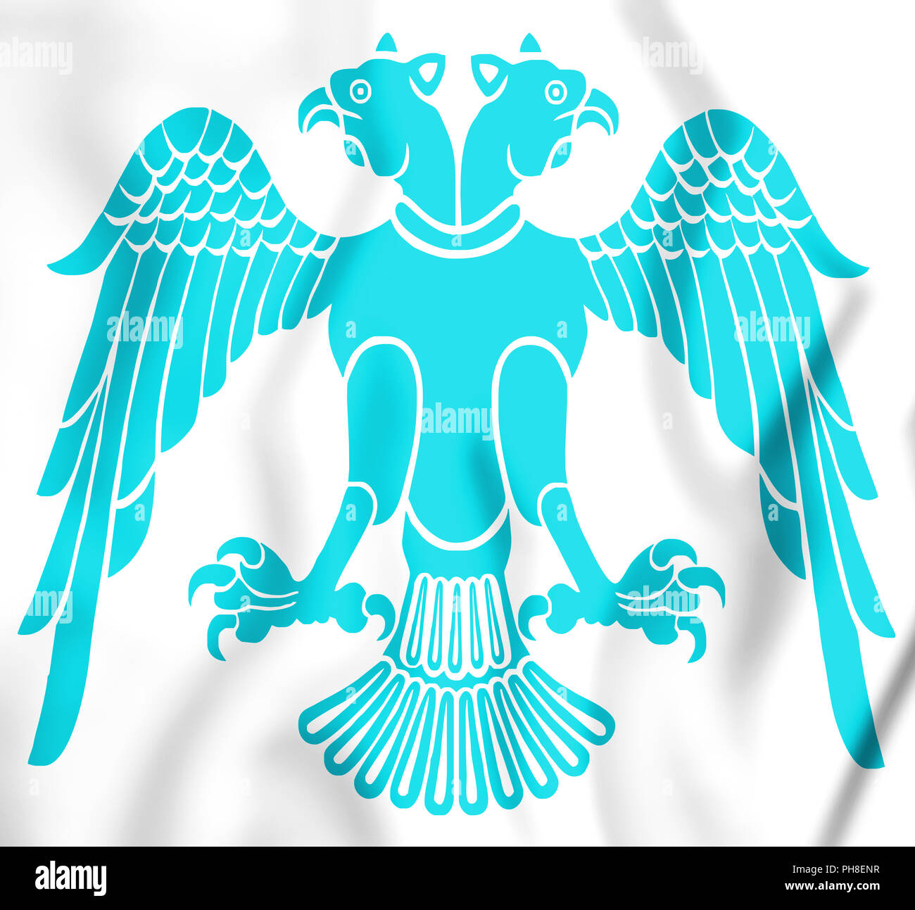3D-Emblem von Konya, Türkei. 3D-Darstellung. Stockfoto